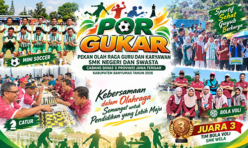 Tim Bola Voli SMK WELA Raih Juara 3 POR Gukar SMK Kabupaten Banyumas 2026